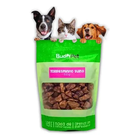 Petisco Natural P/ Cães Gatos Budopet Torresminho Suíno 50g
