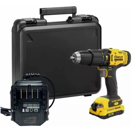 Parafusadeira e Furadeira de Impacto 13mm 20V STANLEY SCD711C1K Com Bateria, Carregador e Maleta