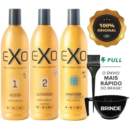 Kit Exo Hair Exoplastia Capilar + Nanotron 500ml Progressiva