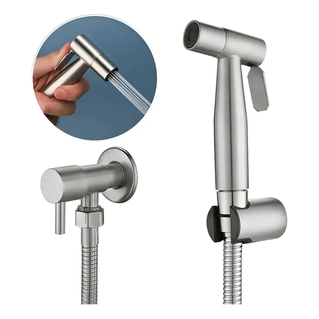 Ducha Higiênica 1/4 Volta 304 Inox Mangueira De Aço Inox