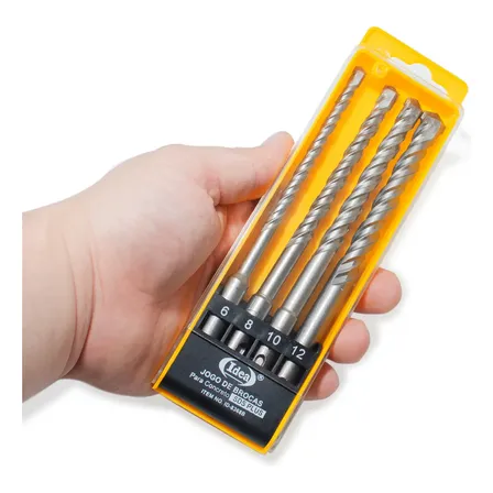 Kit Jogo De Brocas P/ Concreto 6 A 12mm Widea Broca Sds Plus