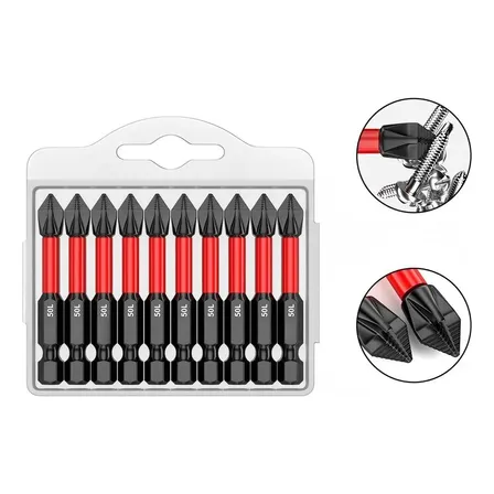 Jogo 10pc De Bits Magnética Ponteira Ph2 50mm Parafusadeira