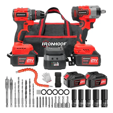 Kit Chave De Impacto Furadeira Parafusadeira Brushless 21v
