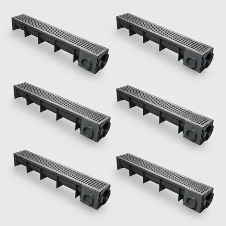 Ralo Linear Calha Para Piso 1 Metro Mallton Do Brasil 6 Un