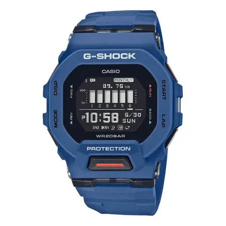 Relógio Casio G-shock G-squad Sports Gbd-200-2dr Correia Azul Bisel Azul Fundo Preto