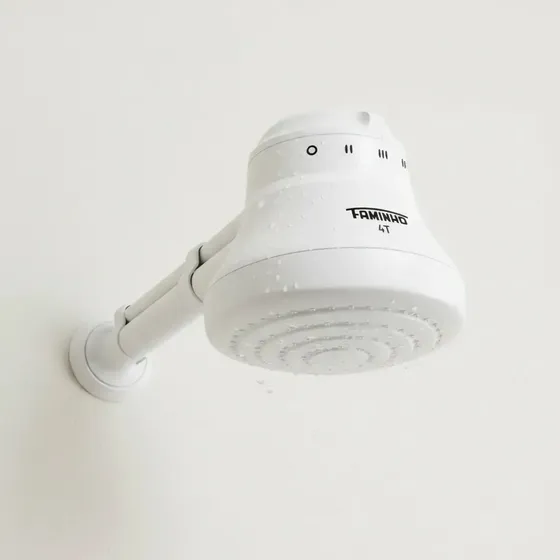 Chuveiro Elétrico Fixo Fame Faminho 6800W Branco com Cano 30cm 220V