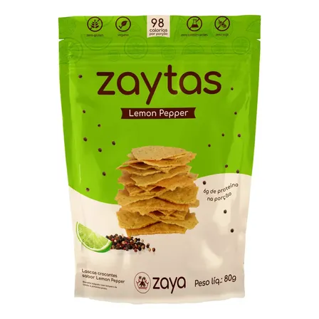 Zaytas Lemon Pepper Lascas Crocrantes Sem Gluten 80g