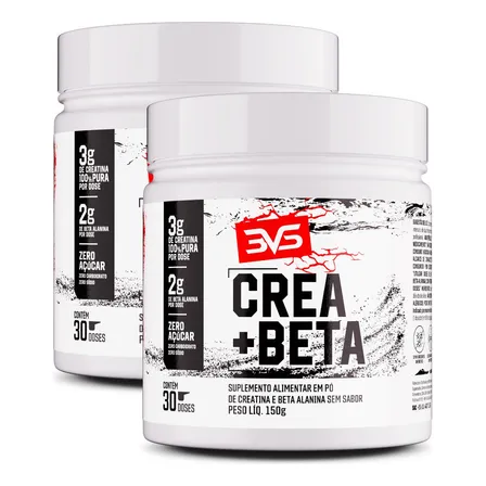 02 POTES da Creatina + Beta Alanina - Fórmula Avançada Para Treinos De Alta Intensidade Com Matéria-prima Importada. E Zero Carboidrato - 150g