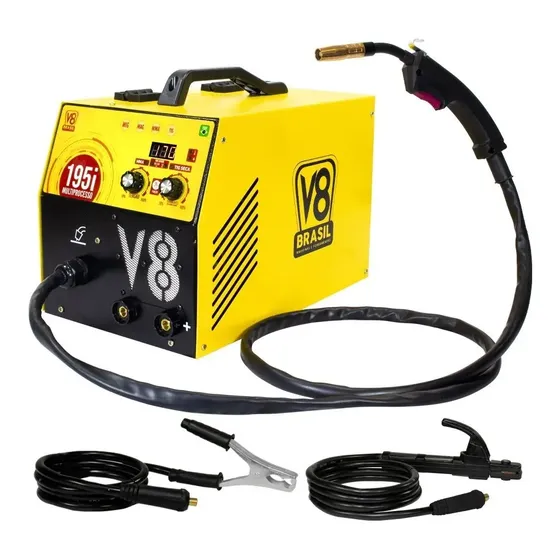 Mig 195i Multiprocesso Mig/mag/tig/eletrodo V8 Brasil Cor Amarelo Frequência 50/60Hz