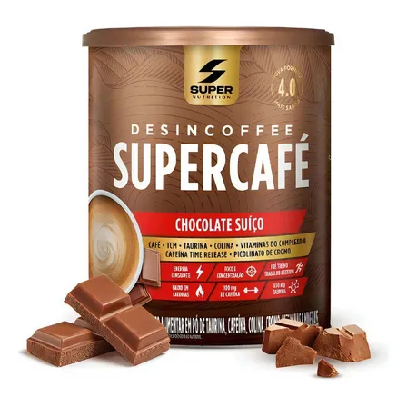 Supercafé Desincoffee Termogênico 220g Chocolate Suíço Super Nutrition