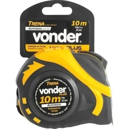 Trena Curta De Aço Autotrava 10m X 25mm Vonder
