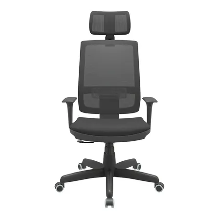 Cadeira Escritório Brizza Nr17 Relax Plaxmetal Ap Cabeça Cor Preto Material Do Estofamento Couro Sintético