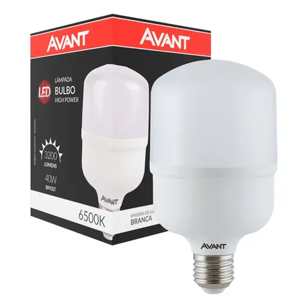 Lampada Led Bulbo Hp 40w 6500k E27 Bivolt Avant Branco Frio 6500k 127/220v