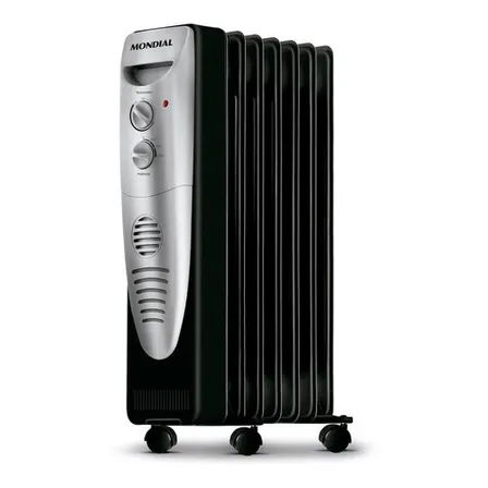 Aquecedor a Óleo Mondial Preto/Prata 1500W A-06