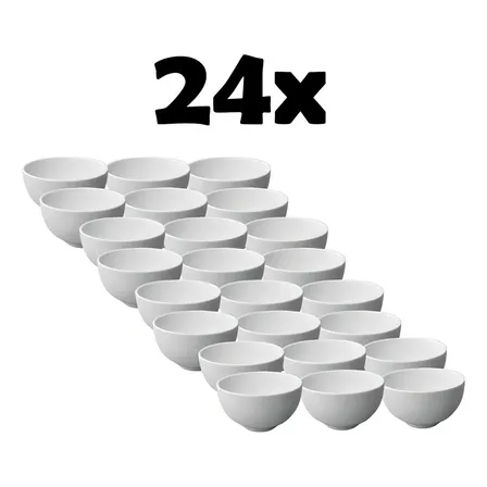 Kit 24 Cumbucas Porcelana Branca Liso Terramada Liso 500ml para Sopas