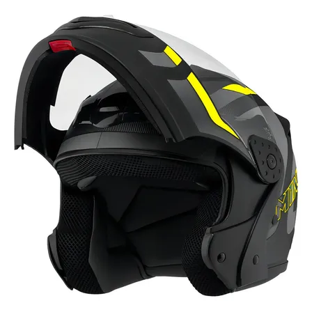 Capacete Robocop Escamoteável Fechado Mixs Gladiator Delta S Tamanho Do Capacete 56 Cor Cinza Amarelo Fosco