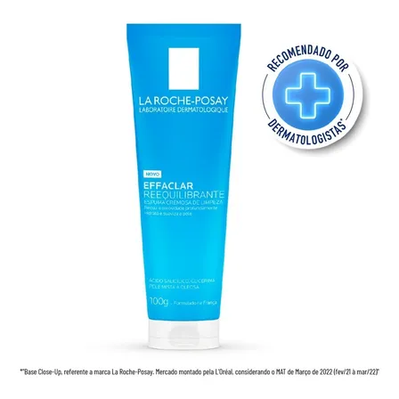 Espuma Cremosa De Limpeza Facial Antioleosidade Para Peles Mistas A Oleosas, Effaclar Reequilibrante La Roche-posay, 100g Todo Tipo De Pele Dia/noite