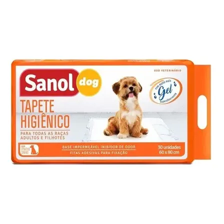 Tapete Higiênico Sanol Dog 80x60cm 30 Unidades