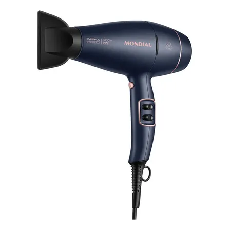 Secador De Cabelos Infrared Mondial 2000w Scp-01-ir Azul/golden Rose 220v