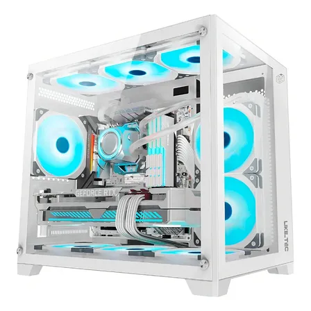 Gabinete Liketec Gamer Kirra Snow (4x Fan Argb/cubo Design) Branco