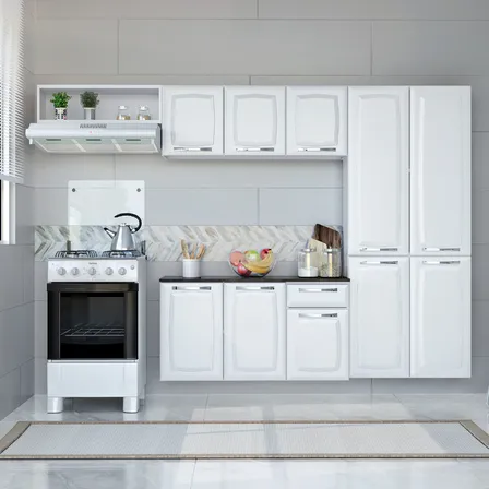Cozinha Compacta Itatiaia Amanda Em Aço 4 Peças Branca Branco
