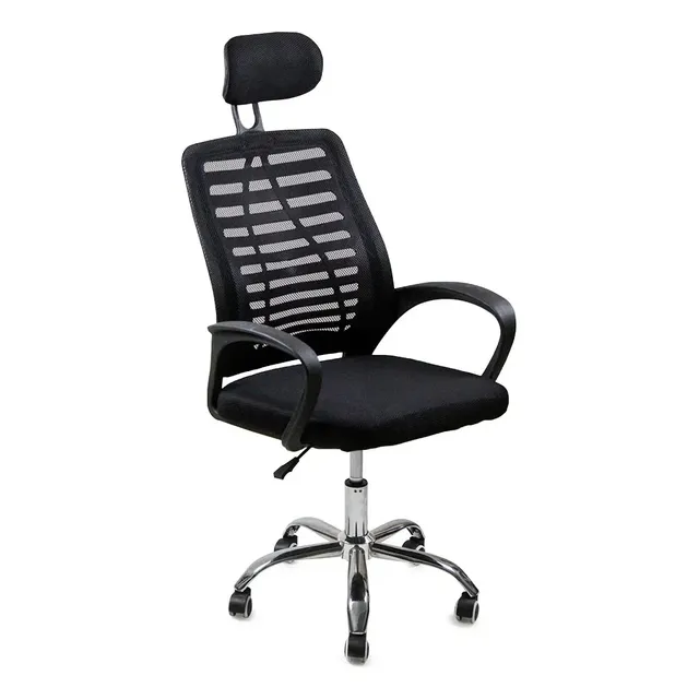 Cadeira De Escritório Oficial Webshop Diretor Mesh Dir360 Ergonômica Preta Com Estofado De Malha Preto