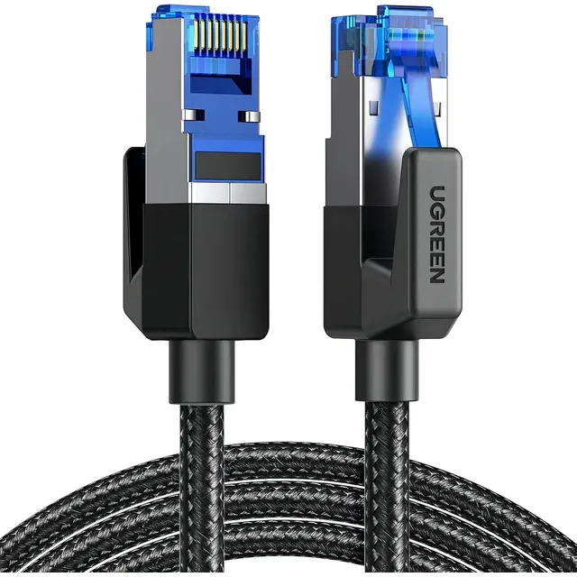 Cabo De Rede Ethernet Ugreen Cat 8 F/ftp Trançado 5 Metros Nw153 Preto