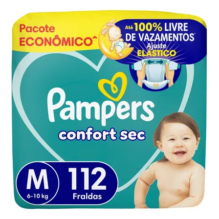 Fralda Pampers Confort Sec M 112 Unidades