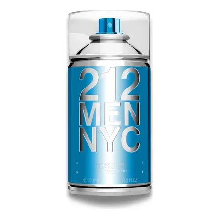 Body Spray Carolina Herrera 212 Men NYC Body Fragrance 250 ml