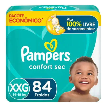 Fralda Pampers Confort Sec Tamanho XXG, 84 Unidades