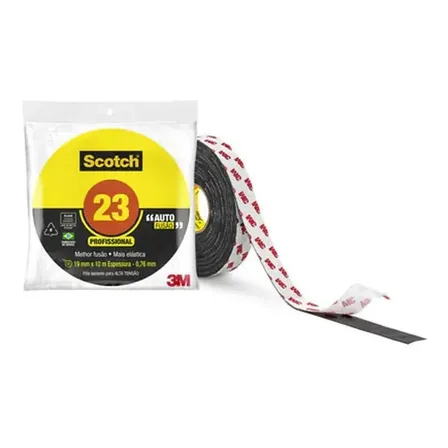 Fita Isolante Autofusão 3m Scotch 23 19mm X 2m Alta Tensão Resistência Umidade Liso