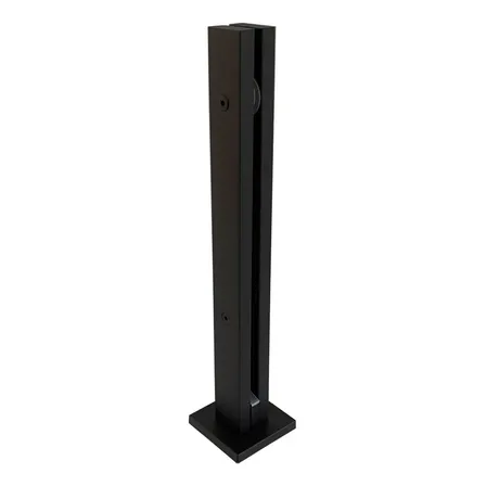 Coluna Torre Pinça Em Aço Inox Preto 40 Cm Para Vidro 8mm ou 10mm Decorplace