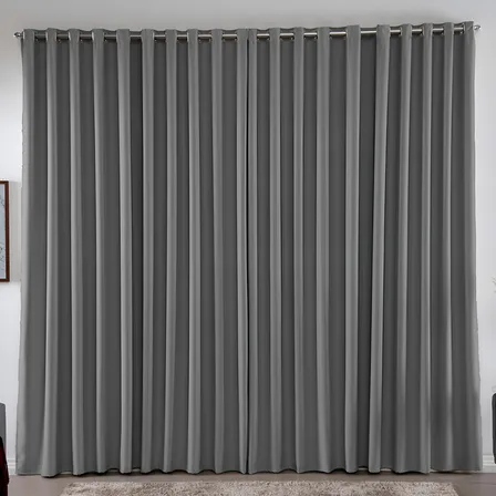 Cortina 3,00x2,50 Metros Blackout Blecaute Cinza Corta Luz Em Tecido Grosso Para Quarto E Sala Casa Laura Enxovais