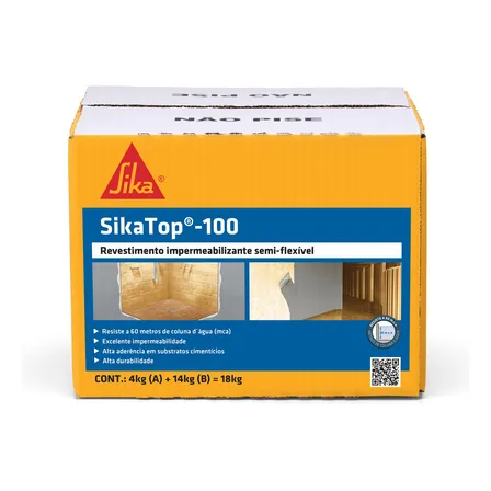 Sika Top 100 Revestimento Impermeabilizante 18kg Sika Cor Cinza