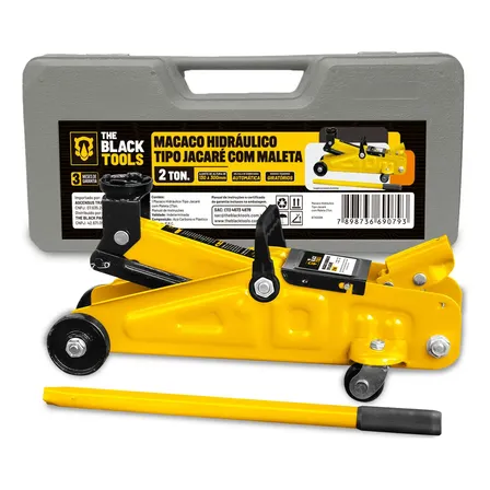 Macaco Jacaré Hidraulico 2t Jacarézinho Mecânico Com Maleta Bth200k The Black Tools