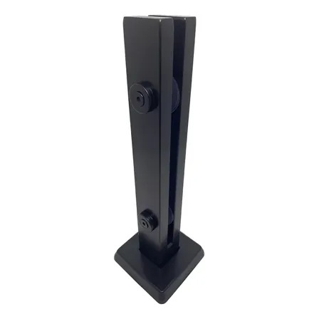 Coluna Torre Inox 304 Puxadores Online 30cm Preto Fosco 2 Furos Vidro