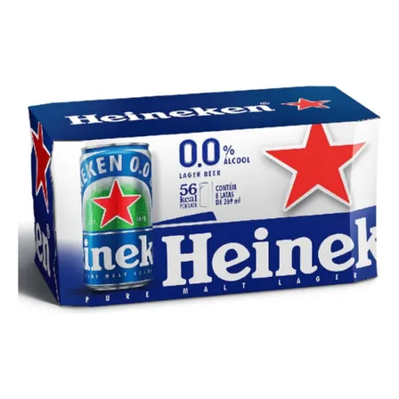 Cerveja Heineken 0% Álcool Lagerloira lata 269ml 8 u