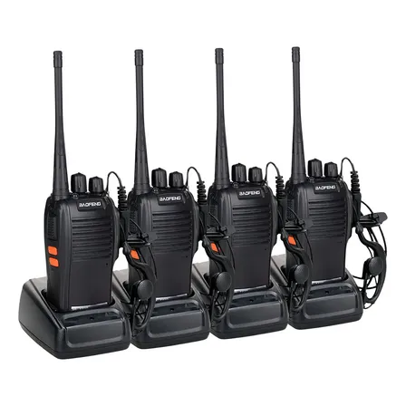 Kit 4 Radios Baofeng Comunicador Frequencia Profissional 16 Canais Cor Preto BF-777S
