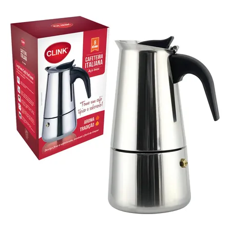 Cafeteira Italiana Inox 6 Xícaras Prateado