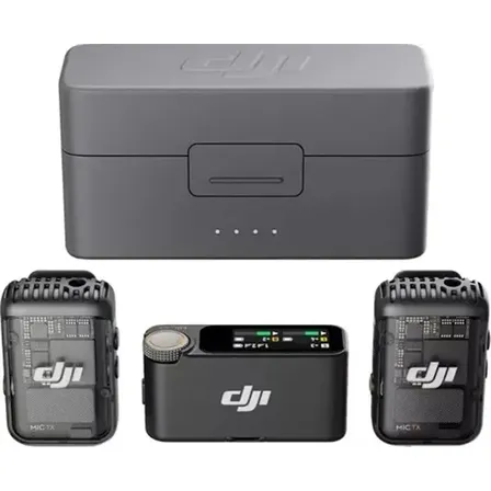 Microfone Dji Mic 2 (2tx Microfone + 1rx Receptor + 1 Case) Cinza-escuro