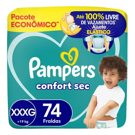 Fralda Pampers Confort Sec Tamanho XXXG 74, Unidades