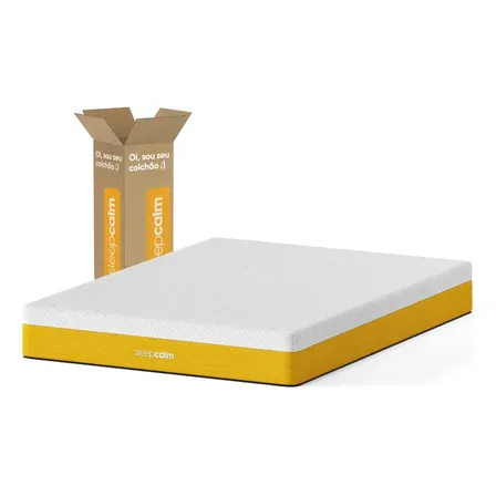 Colchão Sleep Calm Espuma Casal 138x188 | Na Caixa Branco
