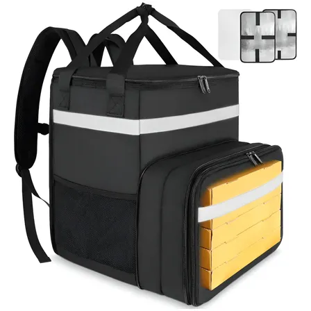Mochila Bag Para Motoboy, Mochila Térmica Para Entregas, Mochila Delivery Térmica 50l Reforçada Para Comida E Pizza, Bag Entregador Expansível E Impermeável, Taygeer 6041 Preta Preto Liso