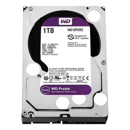 Hd Para Dvr Wd Purple 1tb Surveillance Sata 6gb/s Wd10purz Cor Roxo