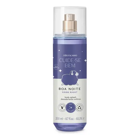 Body Splash Cuide-se Bem Boa Noite Floral Vegano 200ml Spray
