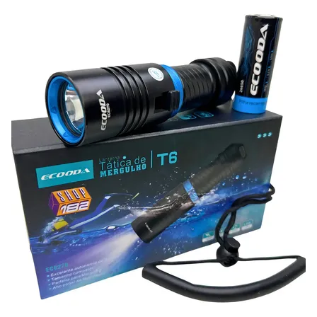 Lanterna De Mergulho Profissional Super Potente Led Cree T6 Luz Branco