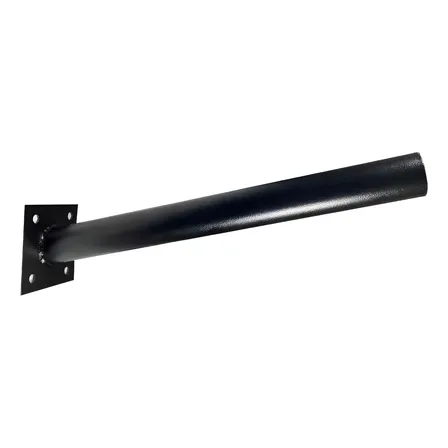 Suporte De Aço Braço Luminária Pública Solar Led 50cm Preto