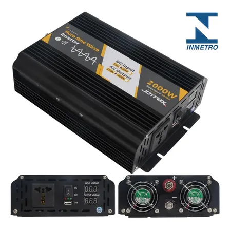Joyfox Inversor Energia Onda Senoidal Pura 2000w Pico 4000w 12v Para 110v 60hz Usb Conversor Transformador Tensão