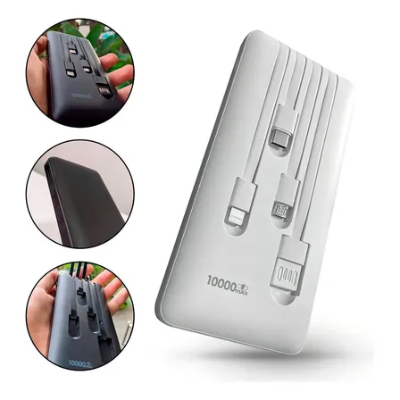 Power Bank Carregador Sem Fio Portátil Carga Rápida 10000mah Cor Branco