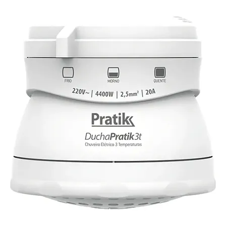 Chuveiro Ducha Pratik 3 Temperaturas, Branco, 4400w Cor Branco Potência 4400 W